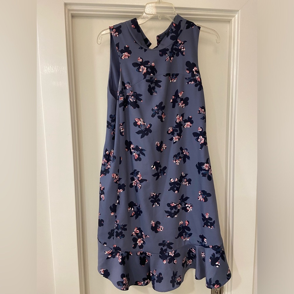 Rebecca Taylor Floral Hugh Neck Dress with ruffle